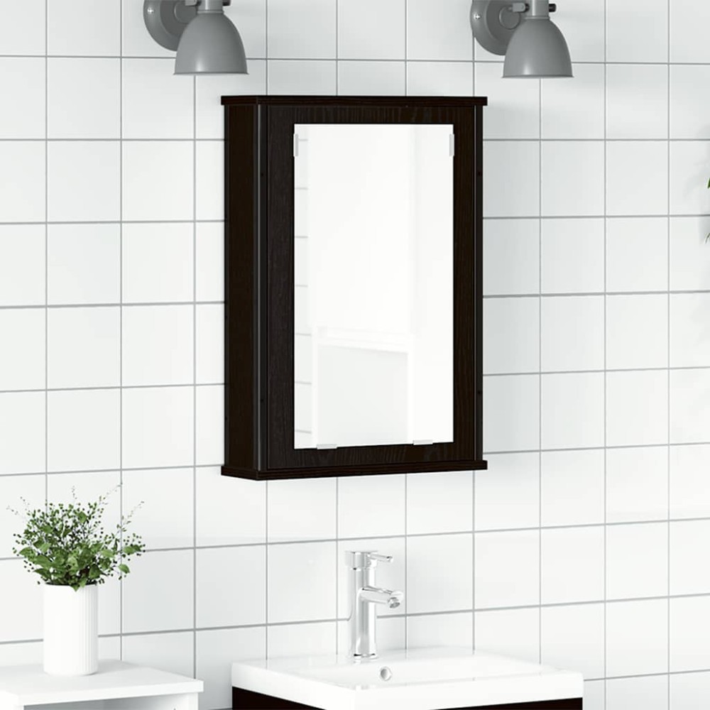 vidaXL Ντουλάπι Καθρέφτη Μπάνιου Μαύρο Δρυς 42x12x60cm από Τεχνητό Ξύλο 1 τεμ. vidaXL Ντουλάπι Καθρέφτη Μπάνιου Μαύρο Δρυς 42x12x60cm από Τεχνητό Ξύλο 1 τεμ.