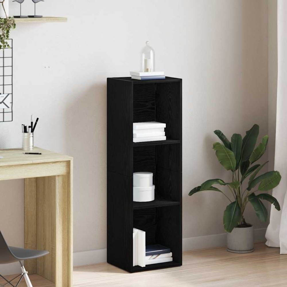 vidaXL Βιβλιοθήκη Μαύρη Δρυς 36x30x114cm από Τεχνητό Ξύλο 1 τεμ.