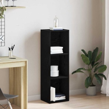 vidaXL Βιβλιοθήκη Μαύρη Δρυς 36x30x114cm από Τεχνητό Ξύλο 1 τεμ.