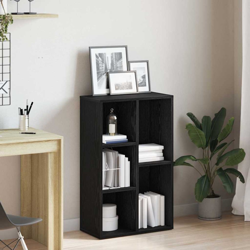 vidaXL Βιβλιοθήκη Μαύρη Δρυς 50x25x80cm από Τεχνητό Ξύλο 1 τεμ.