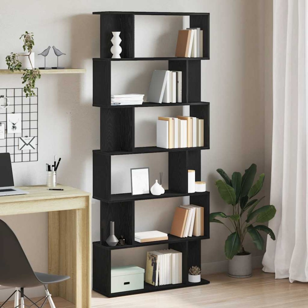 vidaXL Βιβλιοθήκη Μαύρη Δρυς 80x24x190,5cm από Τεχνητό Ξύλο 1 τεμ.