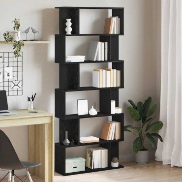 vidaXL Βιβλιοθήκη Μαύρη Δρυς 80x24x190,5cm από Τεχνητό Ξύλο 1 τεμ.