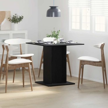 vidaXL Τραπεζαρία Μαύρη Δρυς 80x80x75cm από Τεχνητό Ξύλο 1 τεμ.
