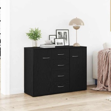 vidaXL Μπουφές από Μαύρη Δρυς 88x30x64cm από Τεχνητό Ξύλο 1 τεμ.