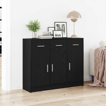 vidaXL Μπουφές από Μαύρη Δρυς 91x28x75cm από Τεχνητό Ξύλο 1 τεμ.