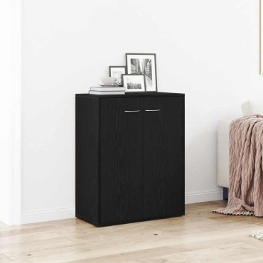 vidaXL Μπουφές Μαύρος Δρυς 60x30x75cm από Τεχνητό Ξύλο 1 τεμ.