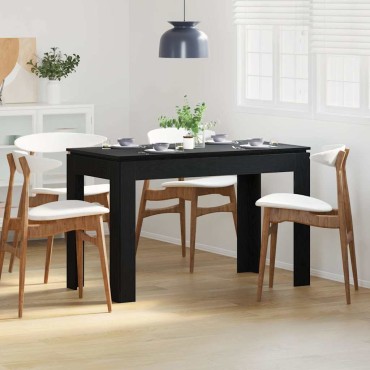 vidaXL Τραπεζαρία Μαύρη Δρυς 120x60x76cm από Τεχνητό Ξύλο 1 τεμ.