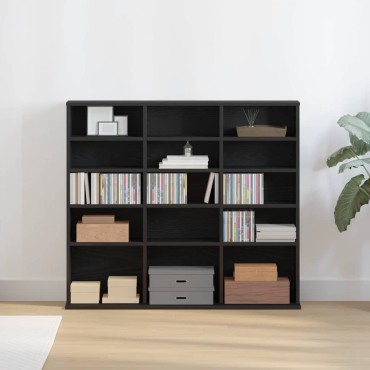 vidaXL Ντουλάπι για CD Μαύρο Δρυς 100x23x89,5cm από Τεχνητό Ξύλο 1 τεμ.