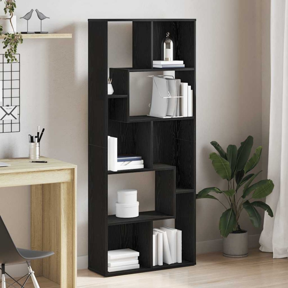 vidaXL Βιβλιοθήκη Μαύρη Δρυς 67x24x161cm από Τεχνητό Ξύλο 1 τεμ.