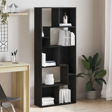 vidaXL Βιβλιοθήκη Μαύρη Δρυς 67x24x161cm από Τεχνητό Ξύλο 1 τεμ.