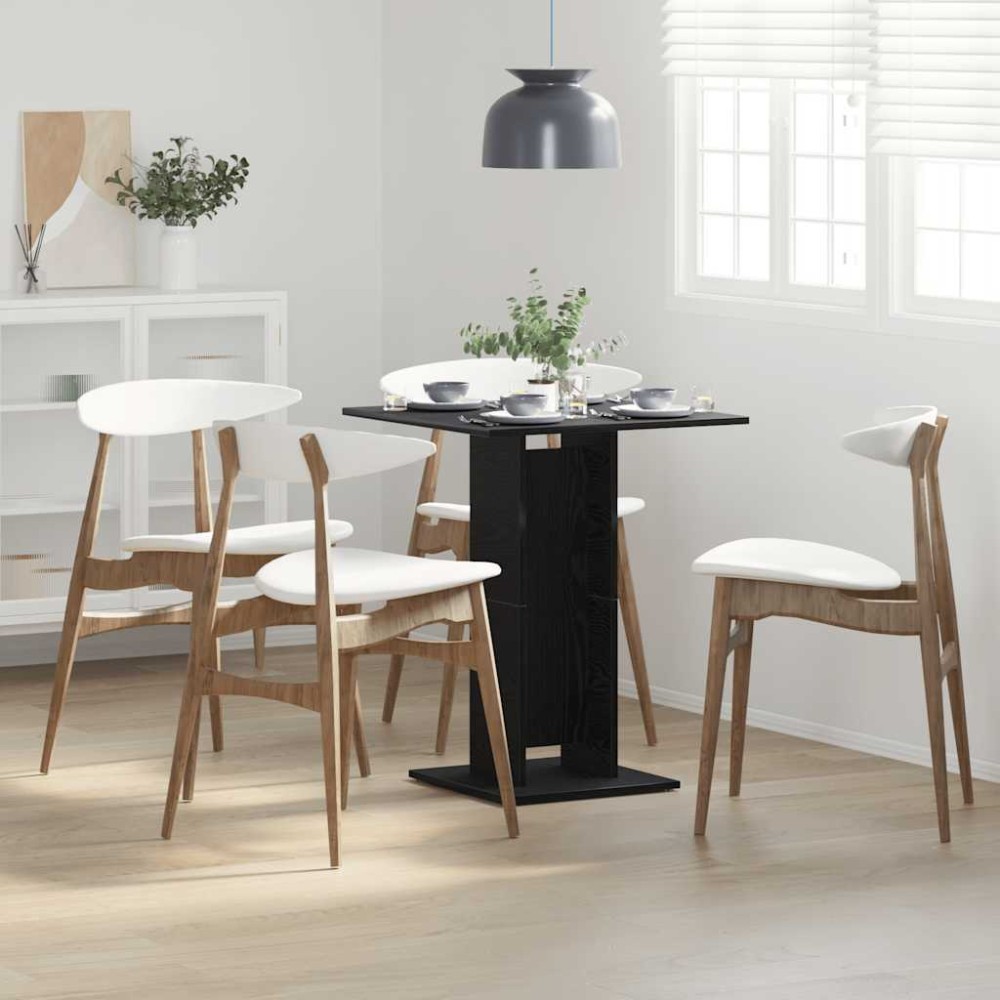 vidaXL Τραπέζι Μπιστρό Μαύρο Δρυς 60x60x75cm από Τεχνητό Ξύλο 1 τεμ.
