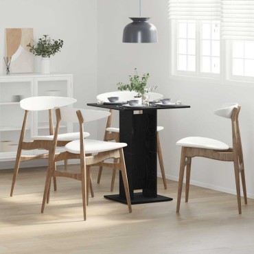 vidaXL Τραπέζι Μπιστρό Μαύρο Δρυς 60x60x75cm από Τεχνητό Ξύλο 1 τεμ.