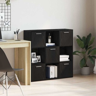 vidaXL Βιβλιοθήκη Μαύρη Δρυς 90x28x90cm από Τεχνητό Ξύλο 1 τεμ.