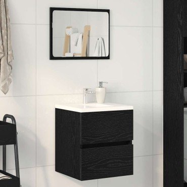 vidaXL Ντουλάπι Νιπτήρα Μπάνιου Μαύρο Δρυς 41x38,5x45cm από Τεχνητό Ξύλο 1 τεμ.
