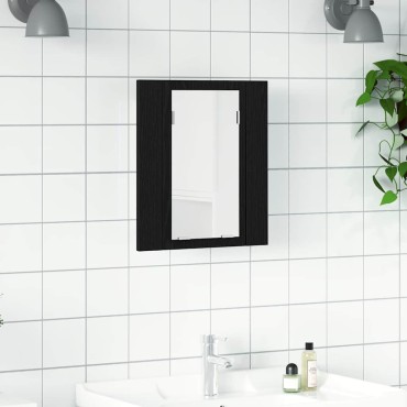vidaXL Ντουλάπι Μπάνιου με LED, Μαύρο Δρυς, 40x12x45cm από Τεχνητό Ξύλο 1 τεμ.
