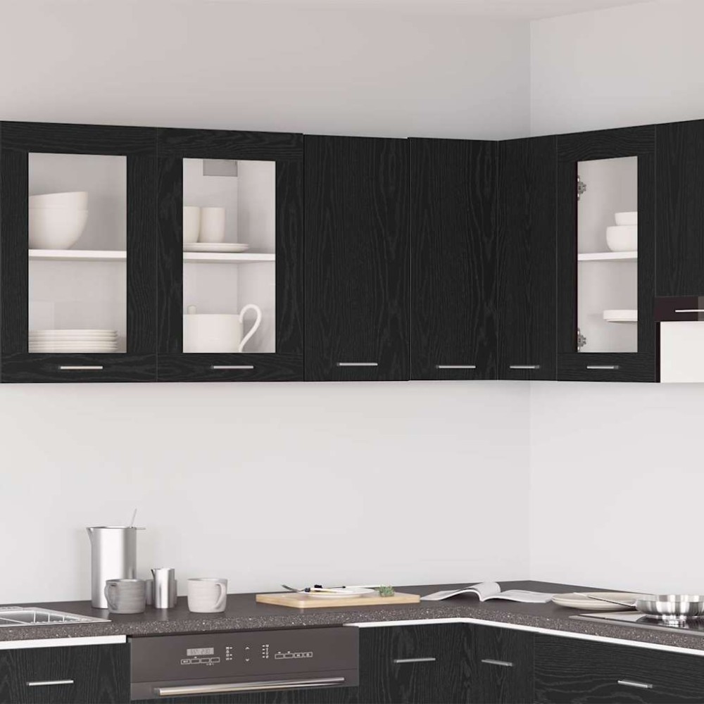 vidaXL Κρεμαστό Ντουλάπι Μαύρο Δρυς 30x31x60cm από Τεχνητό Ξύλο 1 τεμ.