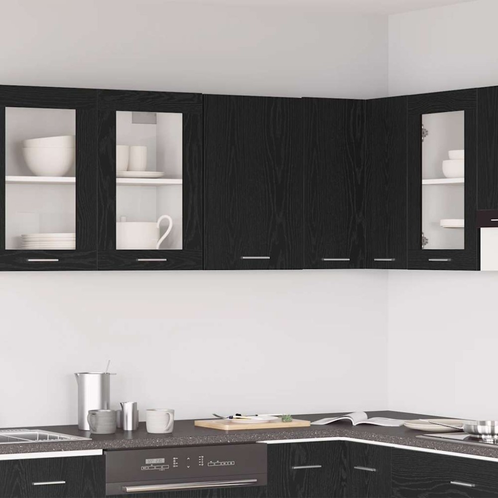 vidaXL Κρεμαστό Ντουλάπι Μαύρο Δρυς 40x31x60cm από Τεχνητό Ξύλο 1 τεμ.