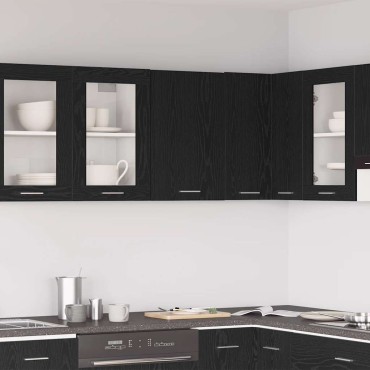 vidaXL Κρεμαστό Ντουλάπι Μαύρο Δρυς 40x31x60cm από Τεχνητό Ξύλο 1 τεμ.