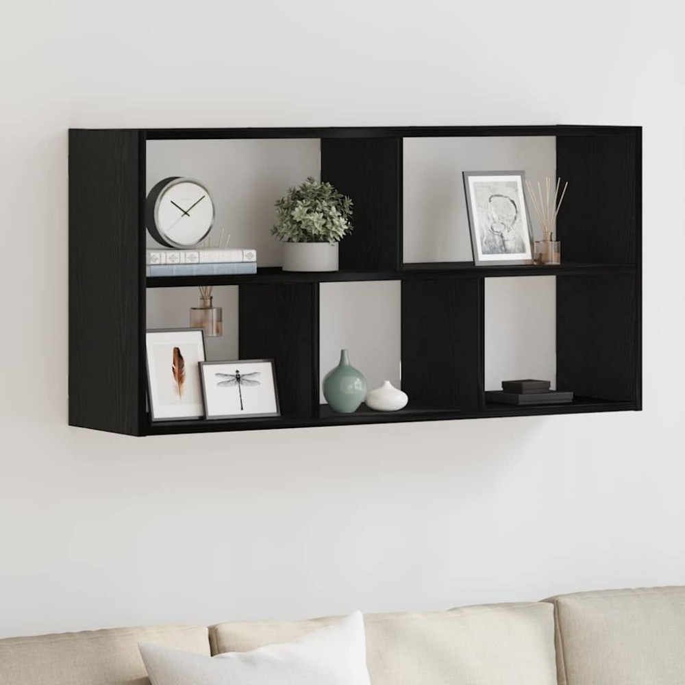 vidaXL Ράφι Τοίχου Μαύρη Δρυς 100x25x50cm από Τεχνητό Ξύλο 1 τεμ.