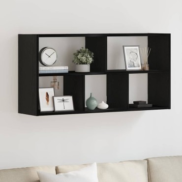 vidaXL Ράφι Τοίχου Μαύρη Δρυς 100x25x50cm από Τεχνητό Ξύλο 1 τεμ.