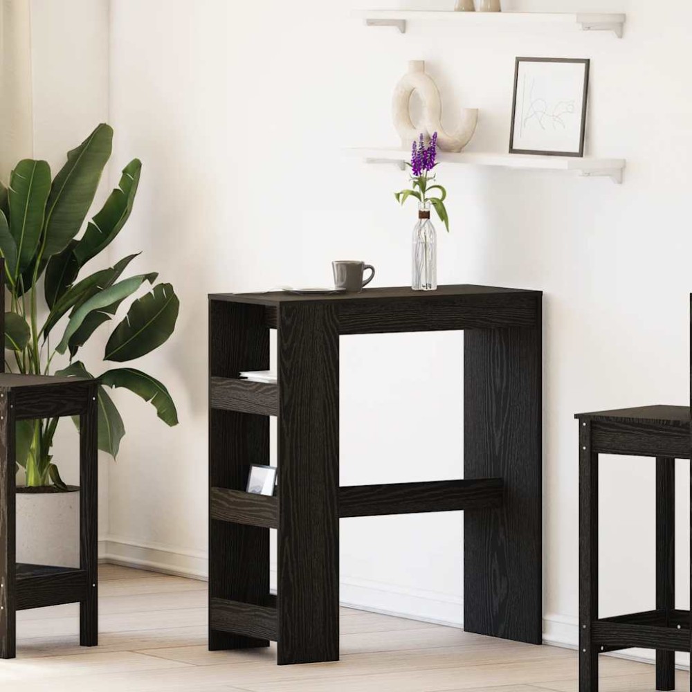 vidaXL Τραπέζι Μπαρ με Ράφια από Μαύρη Δρυς 90x40x103,5cm από Τεχνητό Ξύλο 1 τεμ. vidaXL Τραπέζι Μπαρ με Ράφια από Μαύρη Δρυς 90x40x103,5cm από Τεχνητό Ξύλο 1 τεμ.
