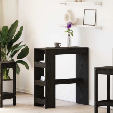 vidaXL Τραπέζι Μπαρ με Ράφια από Μαύρη Δρυς 90x40x103,5cm από Τεχνητό Ξύλο 1 τεμ.