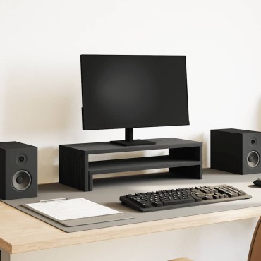 vidaXL Βάση Οθόνης Μαύρη Δρυς 54x22x15 εκ. από Τεχνητό Ξύλο