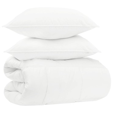 vidaXL Σετ πάπλωμα Λευκό 220 x 260 cm Βαμβάκι, Μπαμπού, Πολυεστέρας