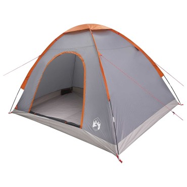 vidaXL Σκηνή Camping με στέγη Γκρι και Πορτοκαλί 275 x 215 x 125 εκ.