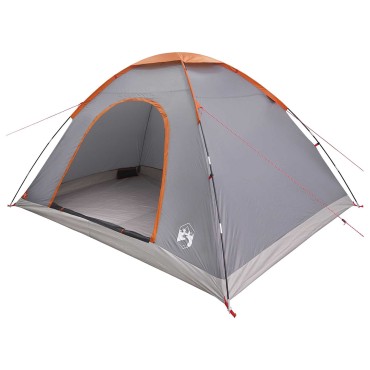 vidaXL Σκηνή Camping με στέγη Γκρι και Πορτοκαλί 335 x 275 x 180 εκ.