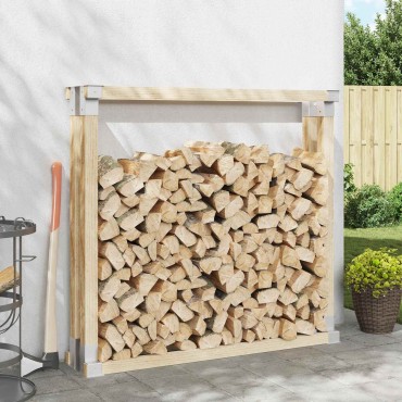 Βοήθεια Στοίβας Ξύλου 12 pcs Ασημί 34 x 10 x 15 εκ Ατσάλι