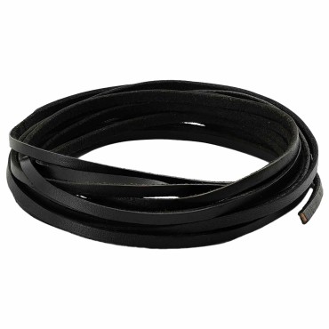 vidaXL Δερμάτινο Λουρί 1 Μαύρο 500 x 0,4 εκ. Δέρμα
