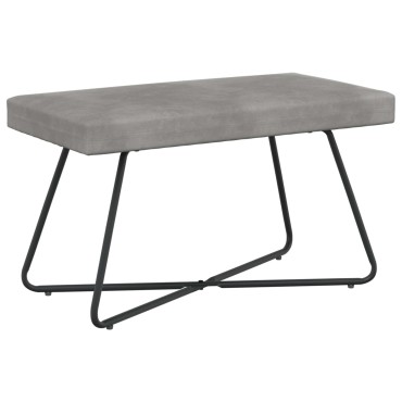 vidaXL παγκάκι Ανοιχτό γκρι 80x40x45cm Βελούδο