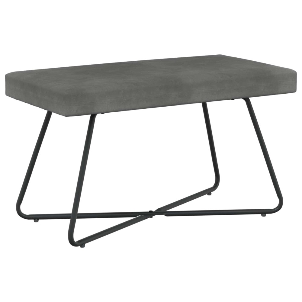 vidaXL παγκάκι Σκούρο Γκρι 80x40x45cm Βελούδο