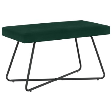 vidaXL παγκάκι Σκούρο Πράσινο 80x40x45cm Βελούδο
