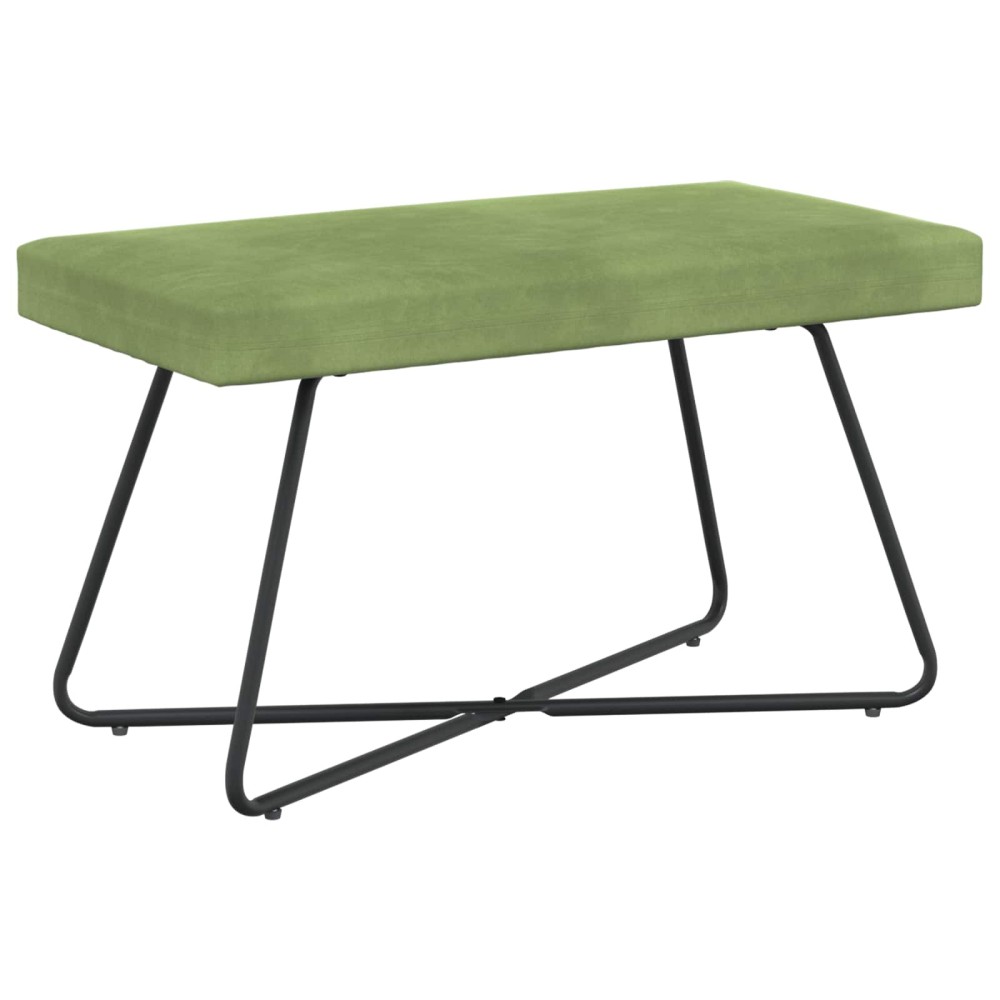 vidaXL παγκάκι Ανοιχτό Πράσινο 80x40x45cm Βελούδο