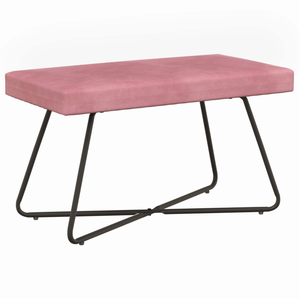 vidaXL παγκάκι Ροζ 80x40x45cm Βελούδο