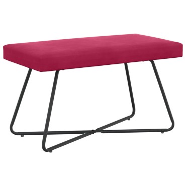 vidaXL παγκάκι Κόκκινο 80x40x45cm Βελούδο