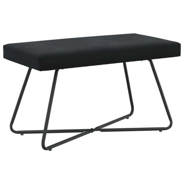 vidaXL παγκάκι Μαύρο 80x40x45cm Βελούδο