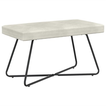vidaXL παγκάκι Κρεμ 80x40x45cm Βελούδο