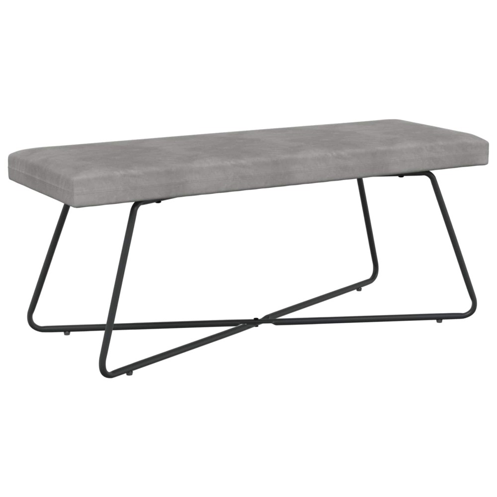 vidaXL παγκάκι Ανοιχτό γκρι 110x40x45cm Βελούδο