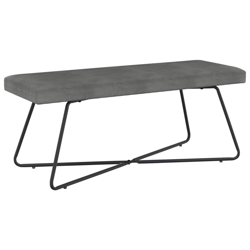 vidaXL παγκάκι Σκούρο Γκρι 110x40x45cm Βελούδο