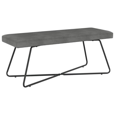vidaXL παγκάκι Σκούρο Γκρι 110x40x45cm Βελούδο