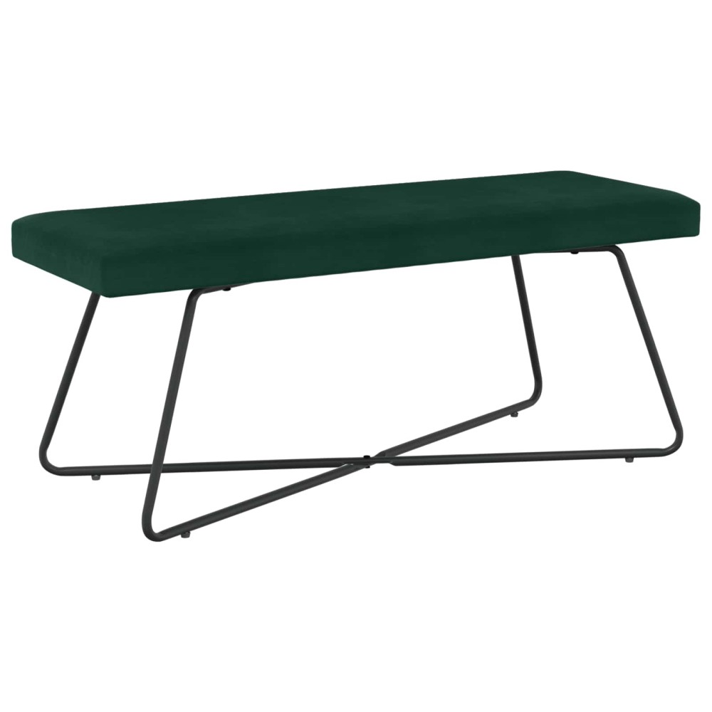 vidaXL παγκάκι Σκούρο Πράσινο 110x40x45cm Βελούδο