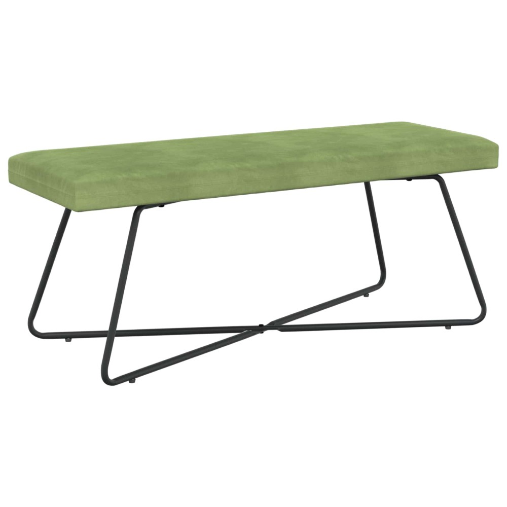 vidaXL παγκάκι Ανοιχτό Πράσινο 110x40x45cm Βελούδο