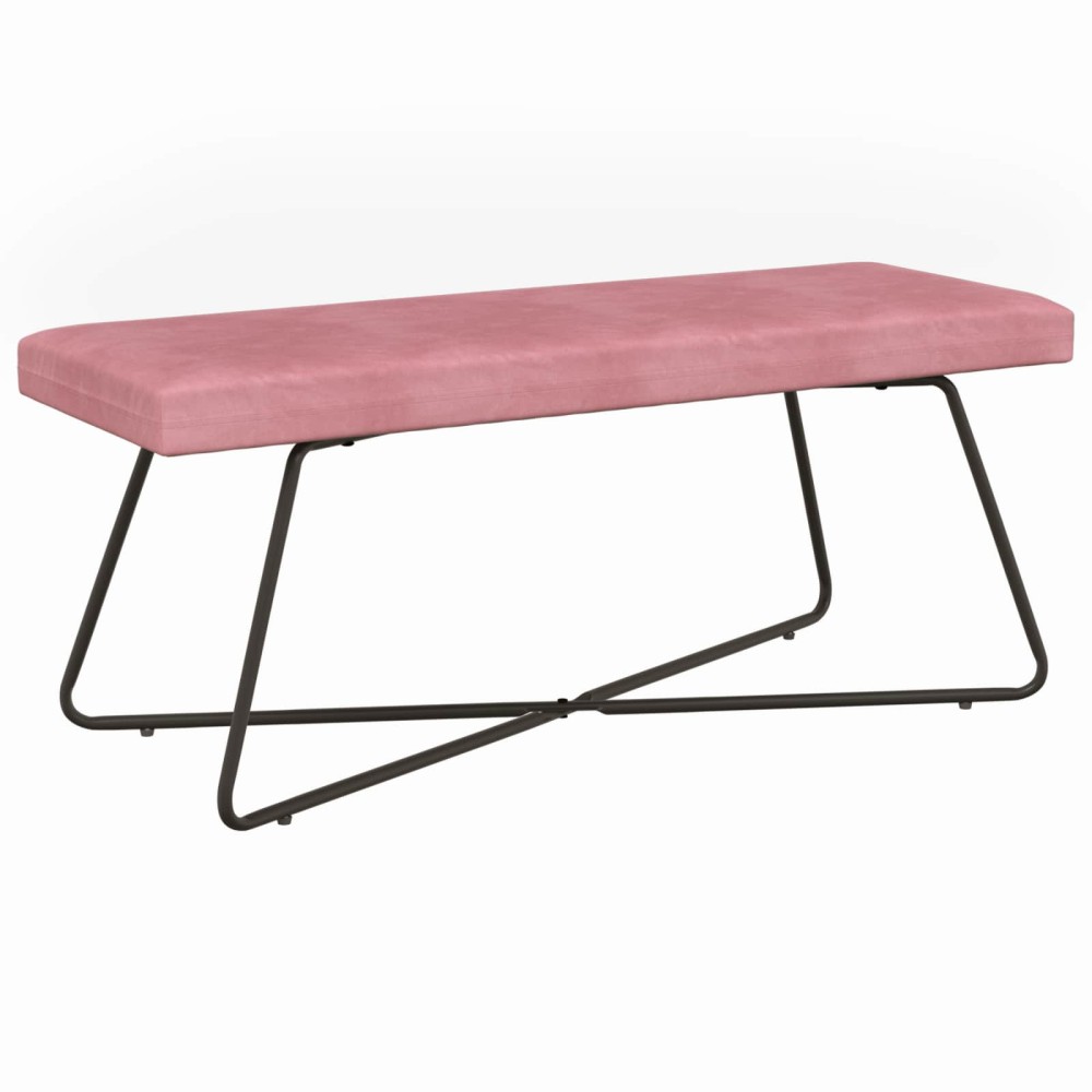vidaXL παγκάκι Ροζ 110x40x45cm Βελούδο
