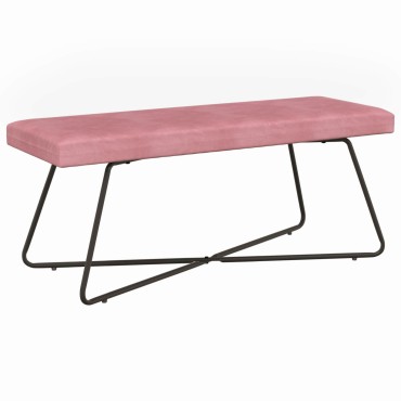 vidaXL παγκάκι Ροζ 110x40x45cm Βελούδο