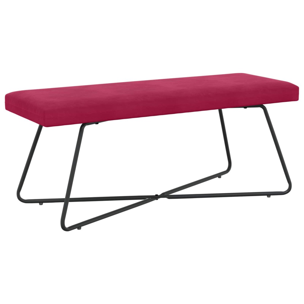 vidaXL παγκάκι Κόκκινο 110x40x45cm Βελούδο