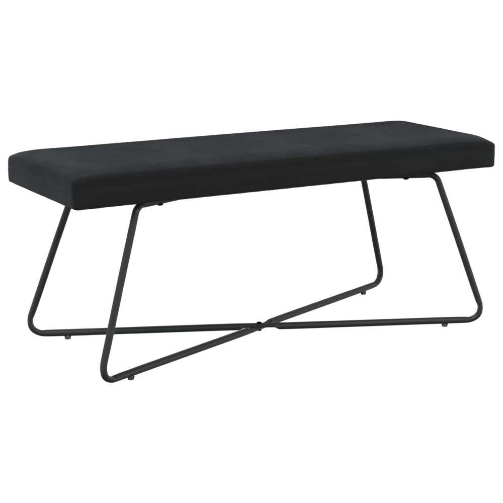 vidaXL παγκάκι Μαύρο 110x40x45cm Βελούδο