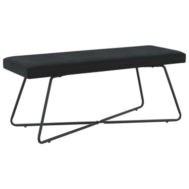 vidaXL παγκάκι Μαύρο 110x40x45cm Βελούδο